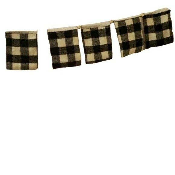 Merry Christmas Banner buffalo plaid reversible - Picture 6 of 7